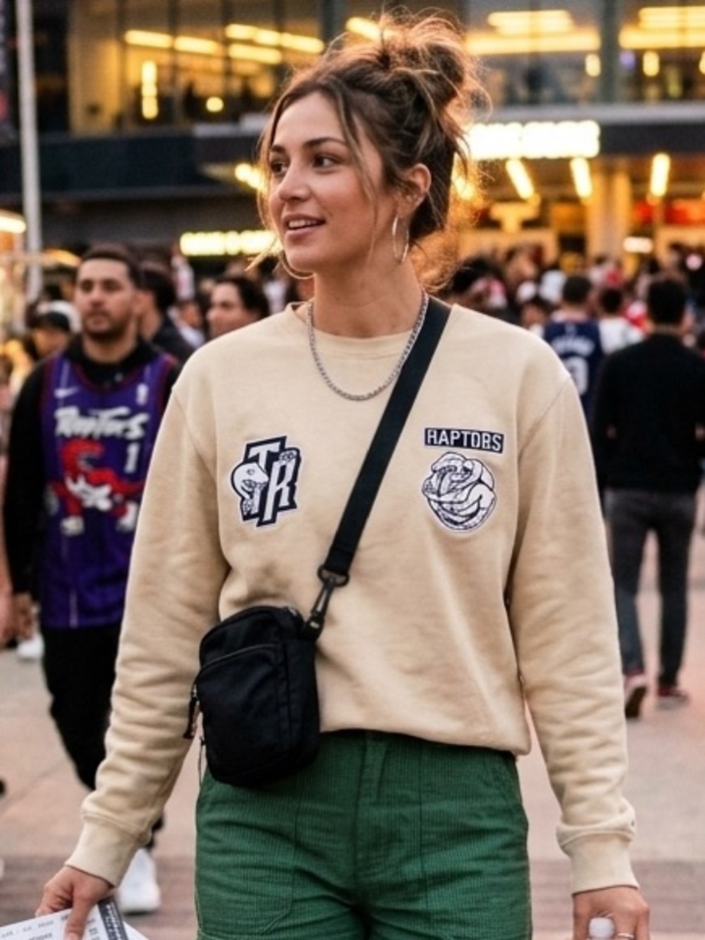 NWOT Toronto Raptors Cream Cotton-Blend Sweater